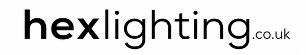 The hexlighting.co.uk logo in black sans-serif text on a plain white background.